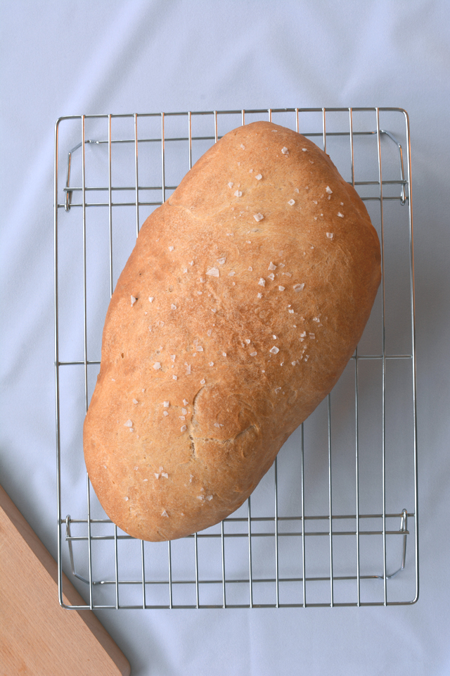 Homemade olive oil bread for bruschetta.