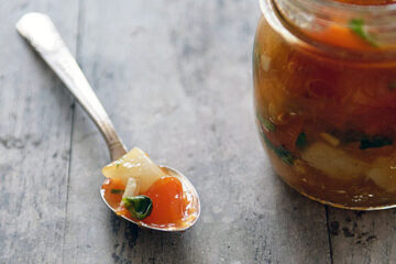 persimmon and Asian pear kimchi