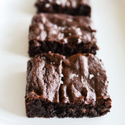 cut of salted chocolate brownies