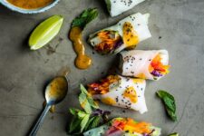 You'll love these vegan summer rolls with a fresh mango dipping sauce and a creamy peanut dipping sauce. The perfect lunch or snack for the warm months