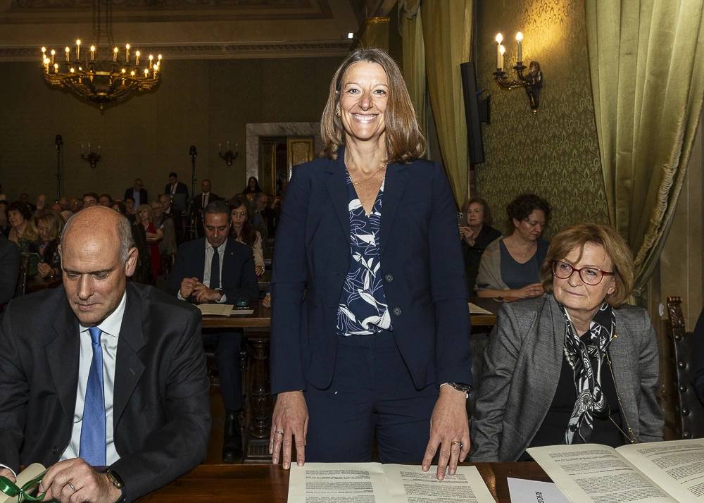 Doctor Federica Brandizzi during the award ceremony in Rome.