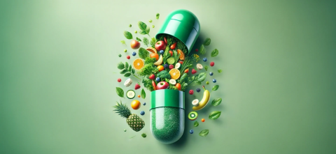 GRaphic of food coming out of a pill