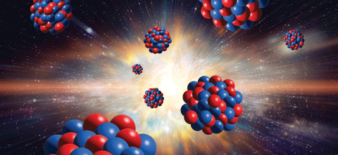 A graphic of particles in space