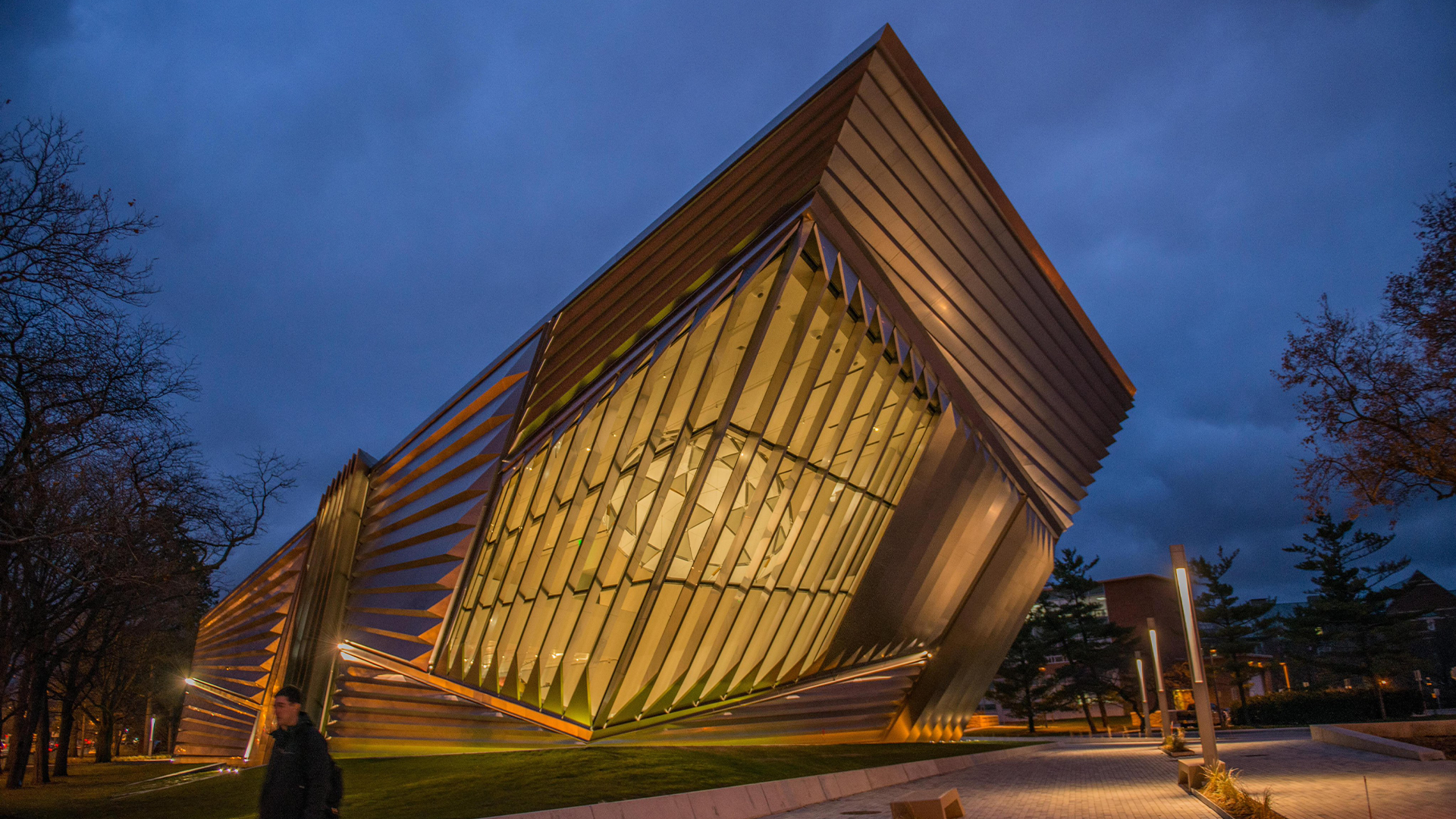 MSU Broad Musuem at night